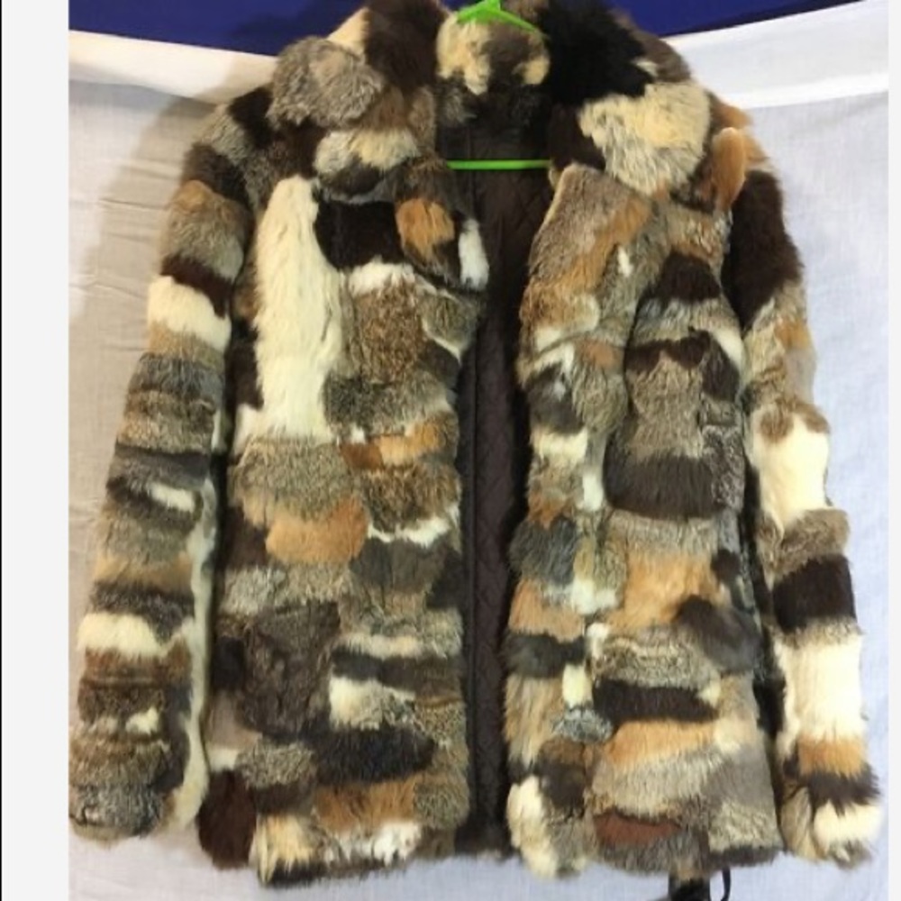 Patchwork Genuine Rabbit Fur Winter Jacket - image 3